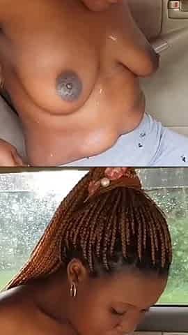 Park Creamy Dildo Bate in a Car