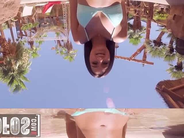 Eliza Ibarra and her boyfriend Quinton James fuck each other in the pool