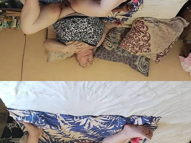 Neighbor with Big Hairy Cunt Masturbates with Toys