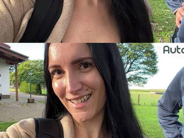 Eva gave a fellatio to a stranger and tested VacuGlide from Autoblow on him