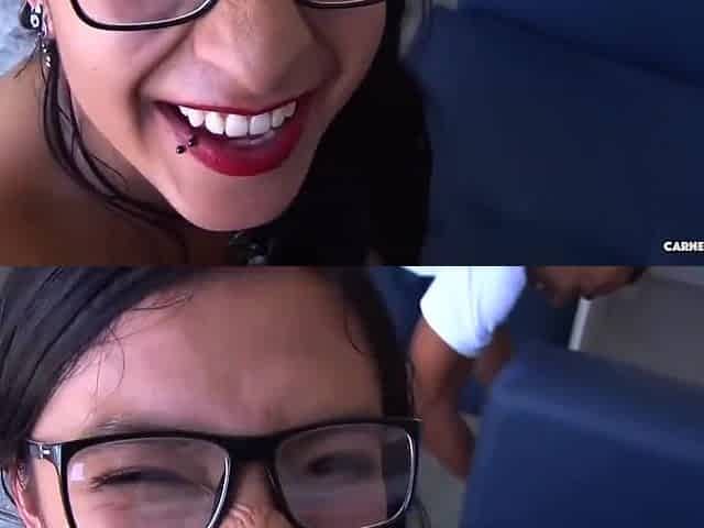 Sweet Latina Gets Cum On Her Glasses In Hot Pickup And Fuck With Eve Angel, Alex Moreno And Eva Cuervo