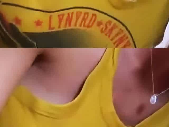 Blonde damsel in yellow top riding manhood while