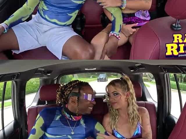 Golden-haired Raver Sucks And Bangs Ebony Boyfriends' Dick In Ride Share BBC