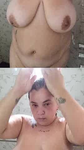 Amateur Shower Seduction: Soaked Large Titties and Soapy Body Play