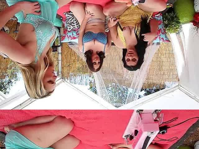 Party Lesbian babes Joslyn Jane Maggie Green & Angelina Castro Try That Toy!