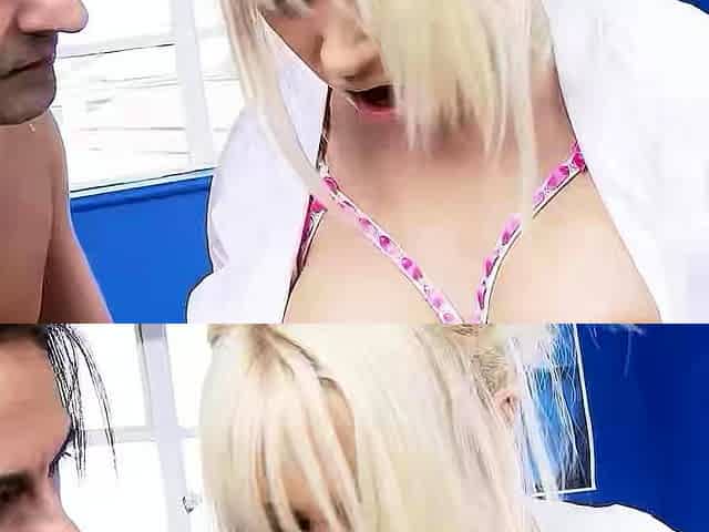 Blonde Bombshell Secretary with Big Boobs seduce to Fuck