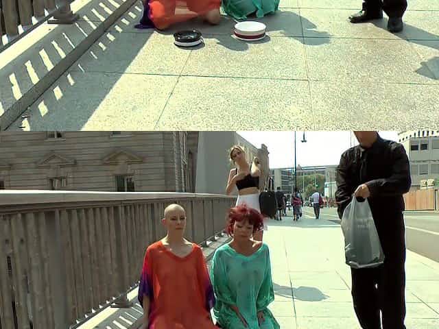 Complete whore Mad Kate is punished and jizzed in public