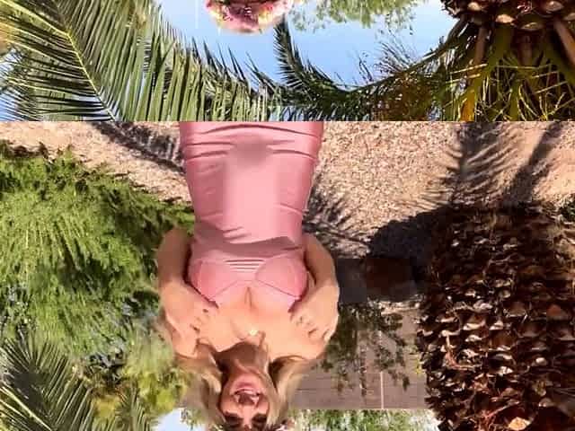 Flashing my big tits outside