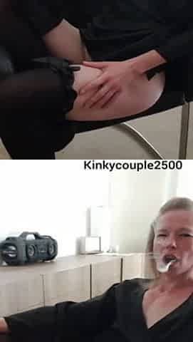 Belgium Slut smoking and plays with Dildo