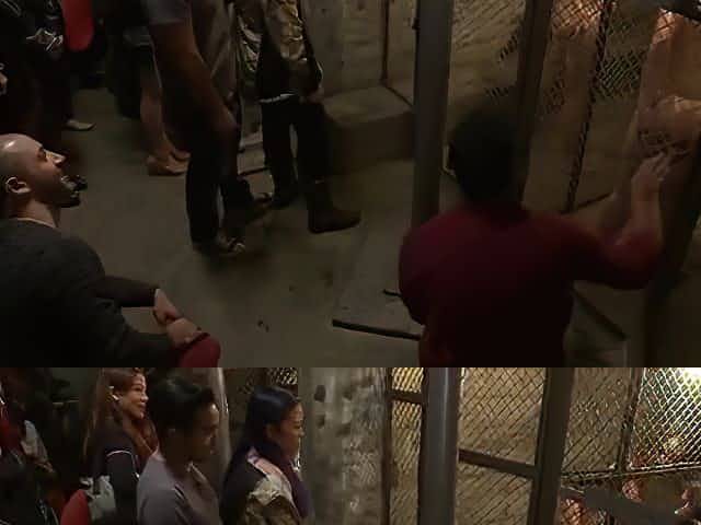 Four slaves fucked at public underground