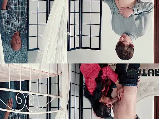 Mature Brunette Sucked Young Cock And Her Husband Secretly Saw It