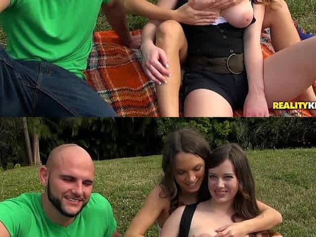 Raunchy whores 3way porn video