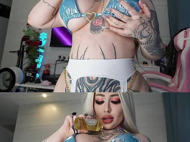 Breasty Bimbo Doxy Oils Herself Up And Jumps On Ramrod