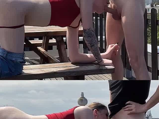 my slut hard banged on the rooftop