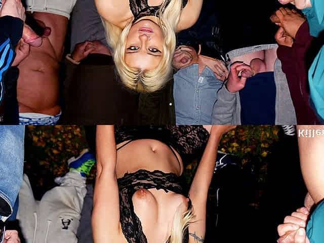 Filthy Blonde Slag Craves Being the Centre of Attention on a Dirty Dogging Mission