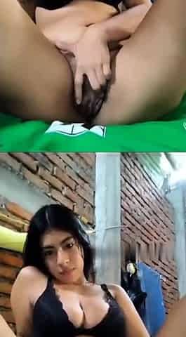 Amateur young teen solo masturbation on her livingroom