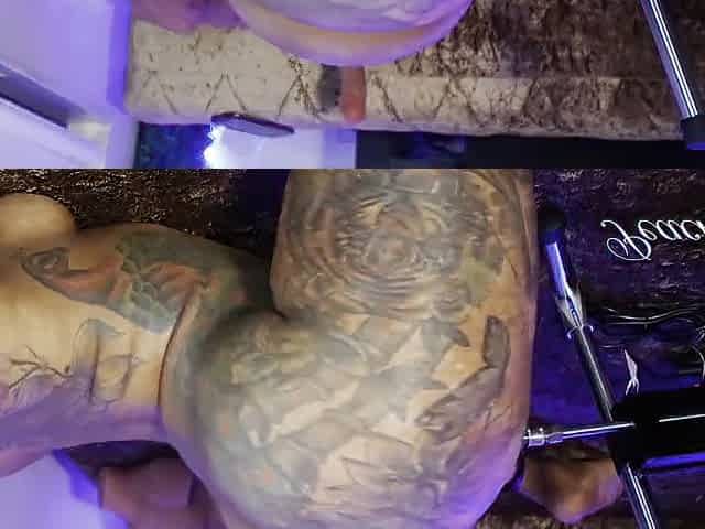 sexy tattoo black large booty drilling machine