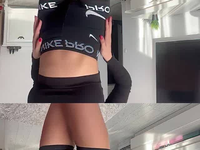 Brunette hair latin chick try on haul leggings Nike Pro