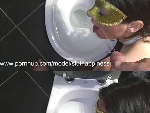 OBEDIENT humiliated toilet SLUT WIFE take golden piss