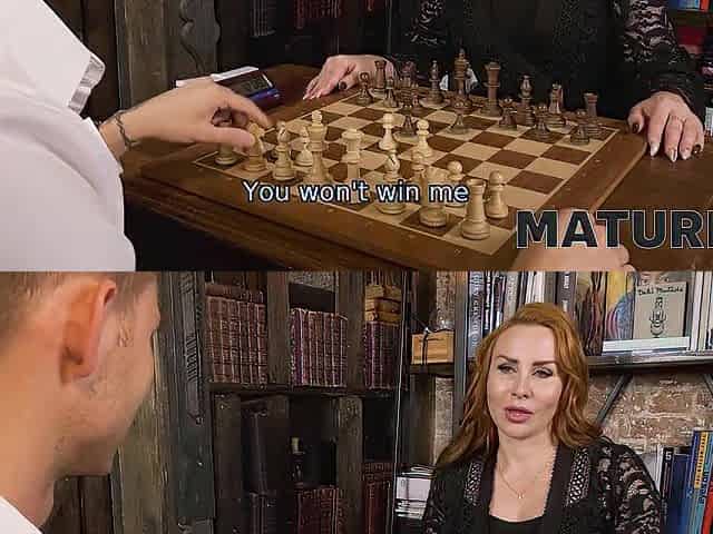 MATURE4K. Charmer in ebony coaxes Tommy Gold to fuck her after the chess game