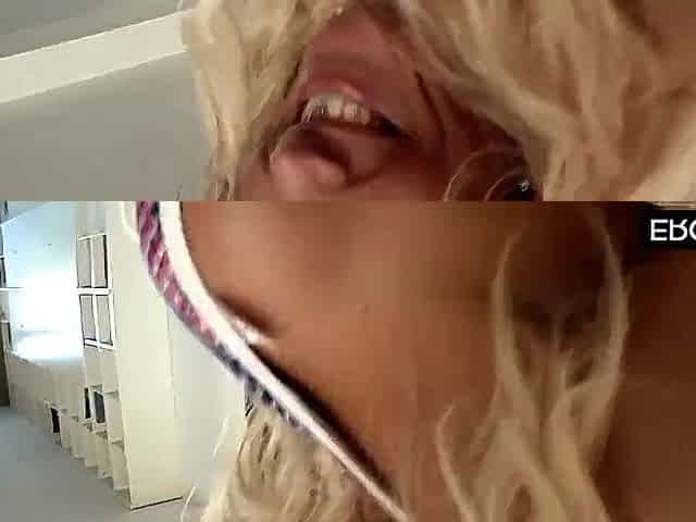 Blond Takes Double Schlong Sucking and Facial