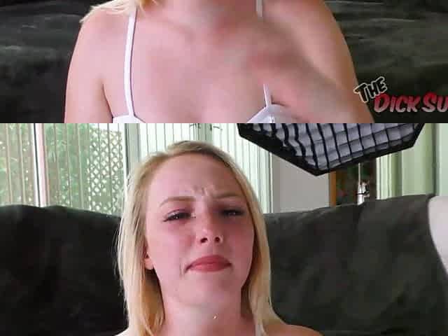 Blond Dixie Lynn Overspread In Cum After Jerking Large Knob