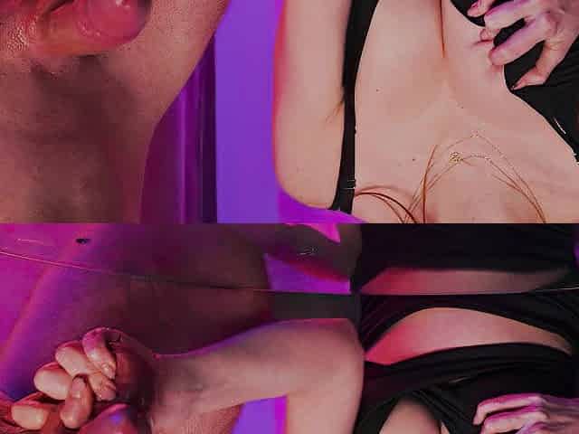 Ballbusting tugjob on the table + BLOCKED EJACULATION!