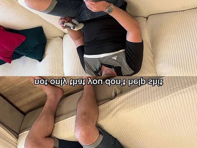 Stepson Brazenly Fucked Stepmom Who Was Stuck in the Couch - Russian Amateur with Conversations and English Subtitles