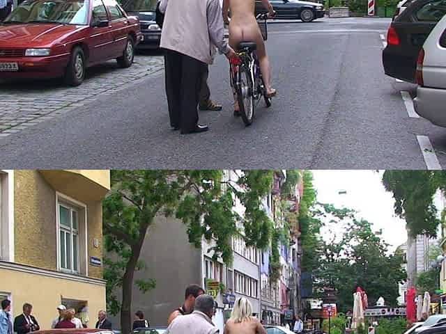 Blonde Amateur Takes Facial Outdoors In Public