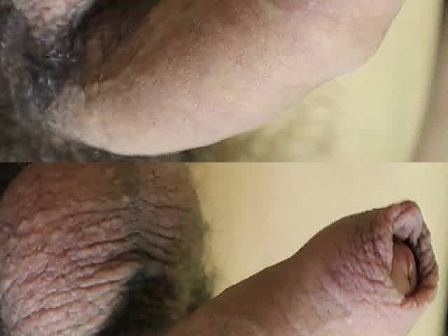 large hard cock closeup wanking with gloves