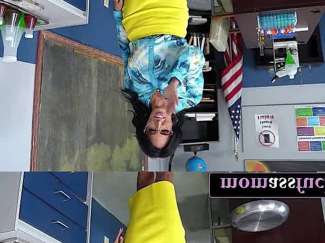 Student Ploughs Breasty Chemistry mother I'd like to fuck In the Booty Right Over the Classroom Desk