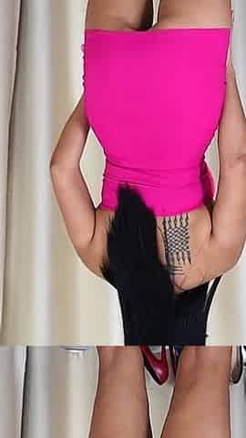 Dildo Fucking in Pink Dress