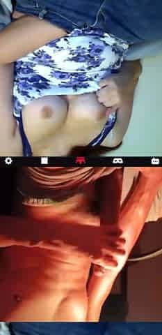 Chubby teen with glasses helps big cock cum on chat