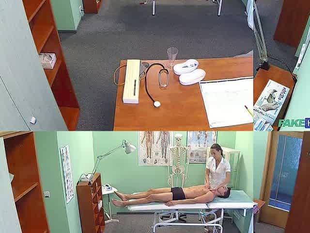 Nice-looking NURSE IN UNIFORM give massage and bangs her Patient - Faker Hospital