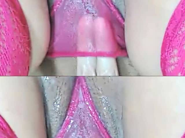 Wet and Juicy Pussy Dripping Squirt Over Panties in Closeup