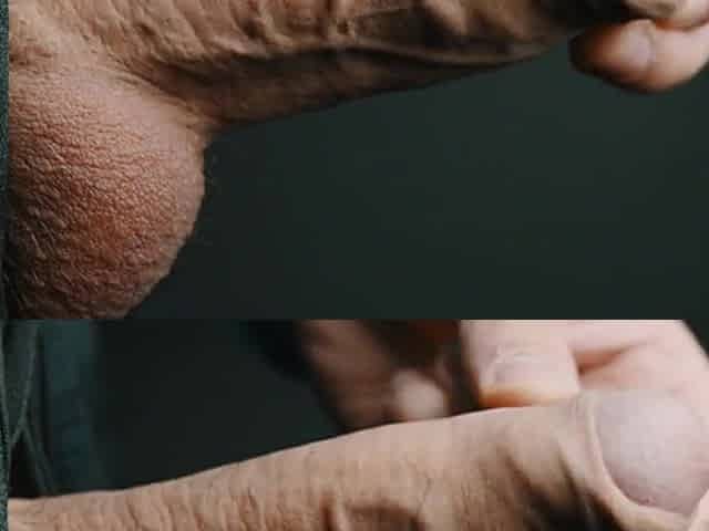 Thick ejaculation in 4K slow motion. Masturbating my large veiny Swedish wang. Uncut and natural foreskin.