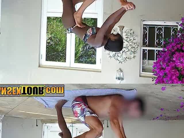 Hawt large butt ebony angel Awahle yoga and hardcore snatch screwing with ally