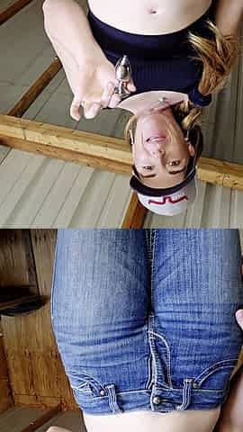Redhead Preps Asshole with Vibrating Buttplug