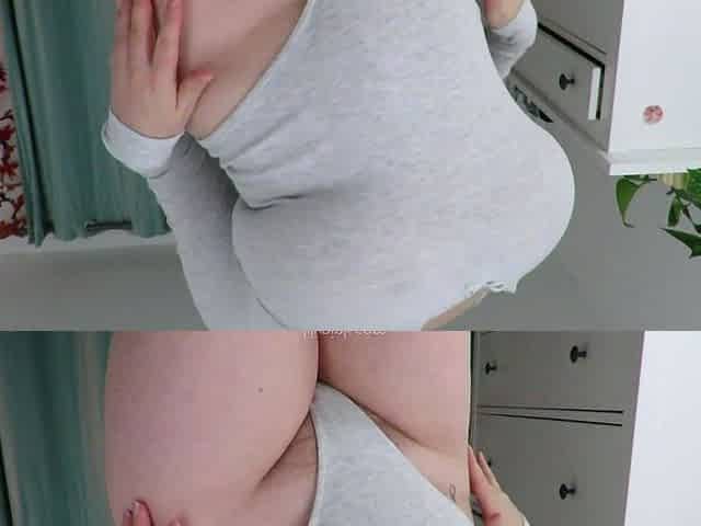 Cute blonde with big boobs solo