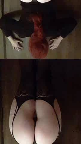 Amateur redhead poses and masturbates with toys