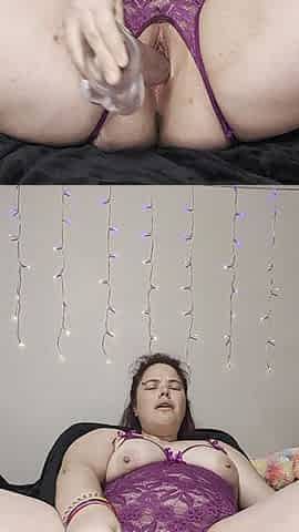 Clear Dildo Masturbation