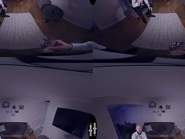 Lustful doxy Maya Sinn takes 2 chunky penis in her moist cunt in Fresh Year's 3some - DarkRoomVR