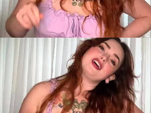 Great Big Boobs On Masturbating Redhead