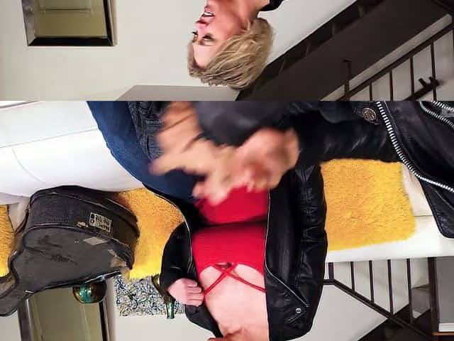 Mature juggy bitch Dee Williams gives a blowjob and titjob to one horny fellow