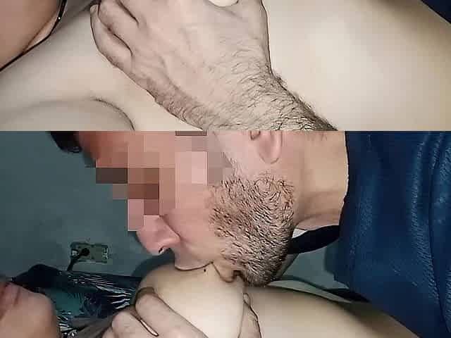 7 minutes sucking on my wife's large natural bazookas to get breast milk, but her nipps don't have any anymore