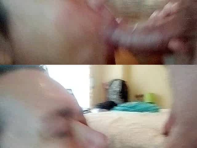Cumshot on Jens face and in her mouth