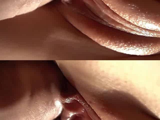 Close-up. Flooded her whole vagina with semen