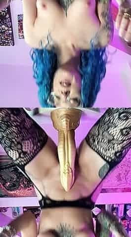 Brunette with big boobs and ass toys her wet cunt