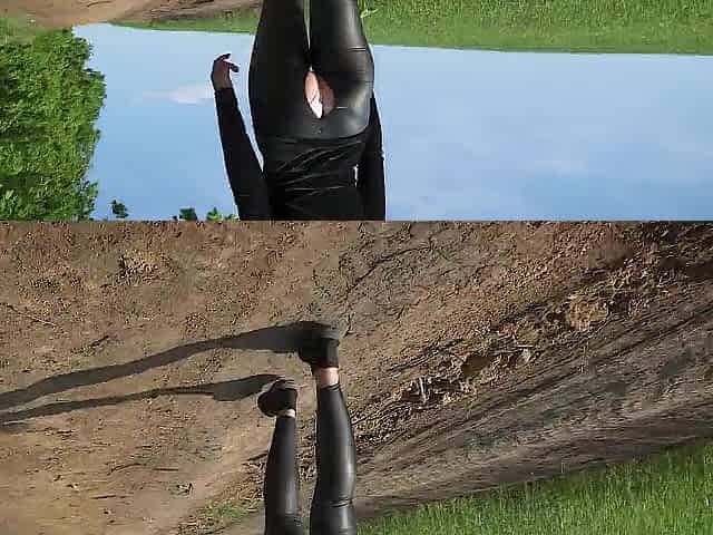 mother I'd like to fuck Getting A Walk In Leather Yoga Panties Untill They Split Open