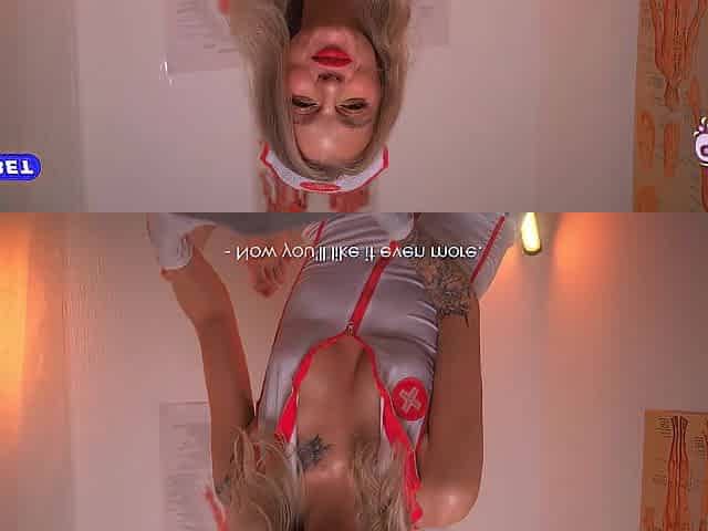 Lustful nurse in latex gloves has her own treatment method
